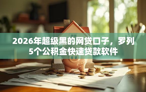 2026年超级黑的网贷口子，罗列5个公积金快速贷款软件