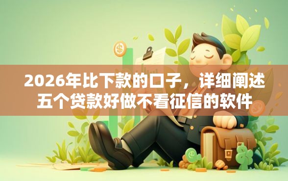 2026年比下款的口子，详细阐述五个贷款好做不看征信的软件