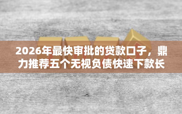 2026年最快审批的贷款口子，鼎力推荐五个无视负债快速下款长期网贷的软件