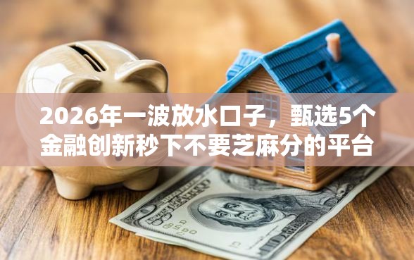2026年一波放水口子，甄选5个金融创新秒下不要芝麻分的平台