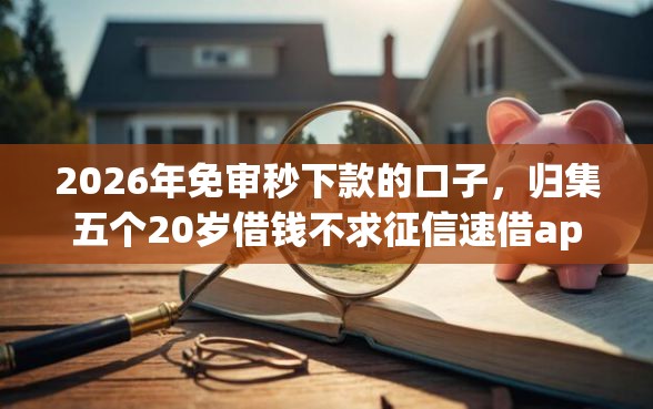 2026年免审秒下款的口子，归集五个20岁借钱不求征信速借app