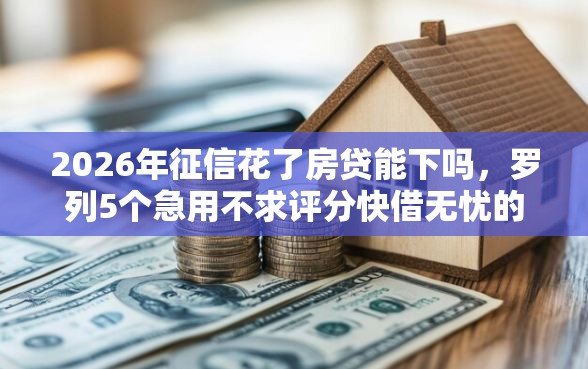2026年征信花了房贷能下吗，罗列5个急用不求评分快借无忧的软件