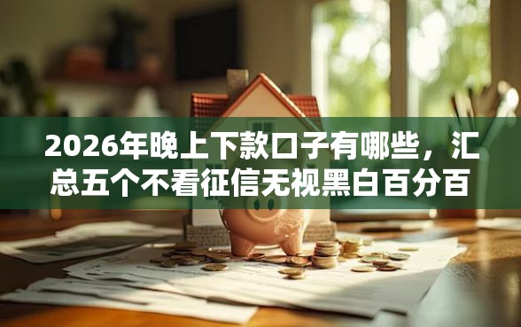 2026年晚上下款口子有哪些，汇总五个不看征信无视黑白百分百下款