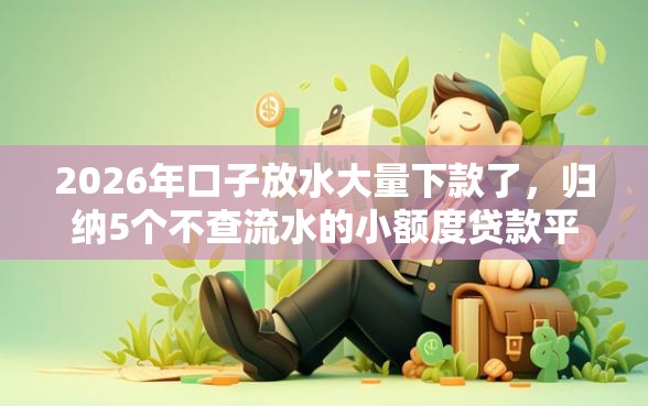 2026年口子放水大量下款了，归纳5个不查流水的小额度贷款平台