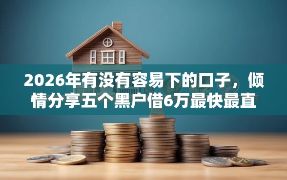 2026年有没有容易下的口子，倾情分享五个黑户借6万最快最直接的渠道