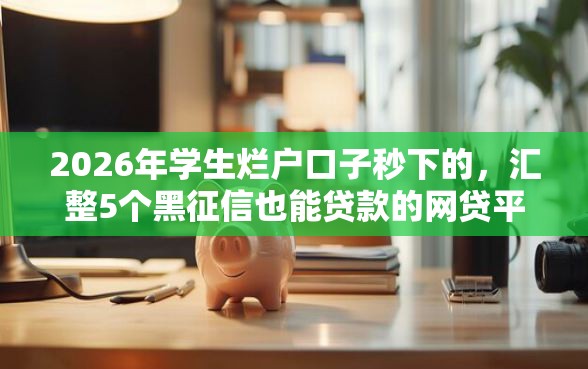 2026年学生烂户口子秒下的，汇整5个黑征信也能贷款的网贷平台