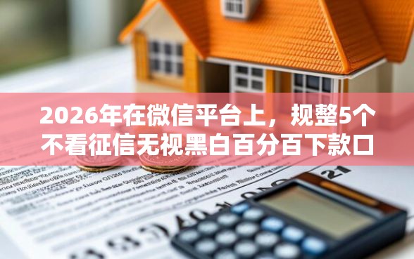 2026年在微信平台上，规整5个不看征信无视黑白百分百下款口子