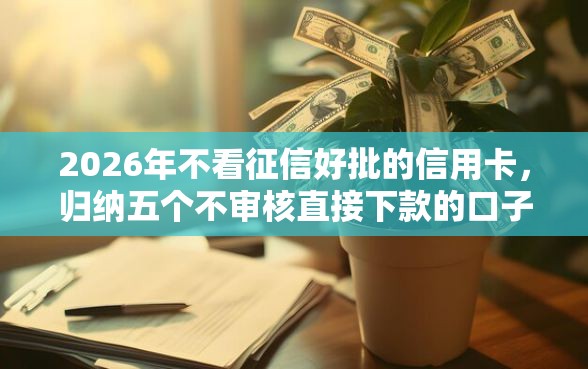2026年不看征信好批的信用卡，归纳五个不审核直接下款的口子