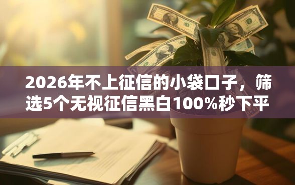 2026年不上征信的小袋口子，筛选5个无视征信黑白100%秒下平台