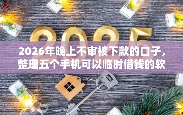 2026年晚上不审核下款的口子,整理五个手机可以临时借钱的软件 2026年晚上不审核下款的口子,整理五个手机可以临时借钱的软件
