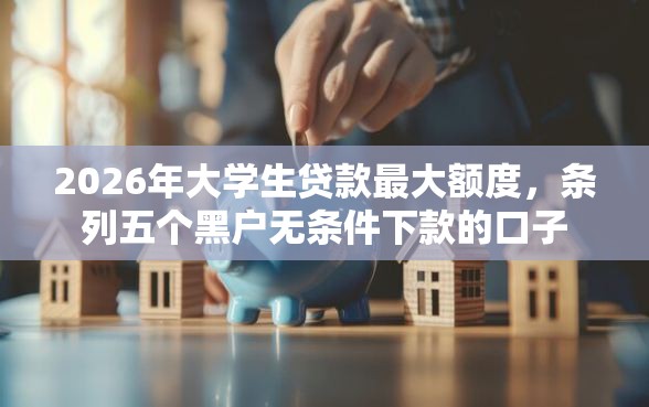 2026年大学生贷款最大额度，条列五个黑户无条件下款的口子