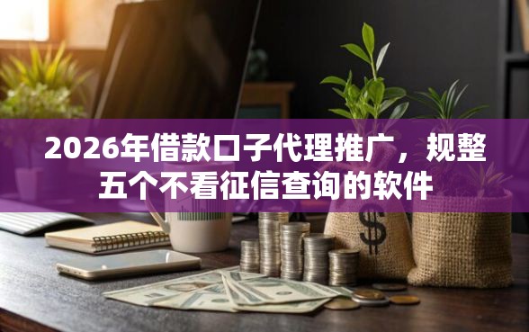 2026年借款口子代理推广，规整五个不看征信查询的软件
