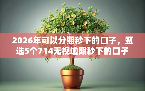 2026年可以分期秒下的口子，甄选5个714无视逾期秒下的口子