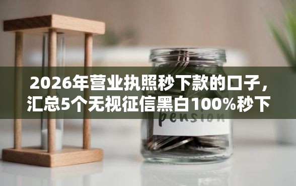 2026年营业执照秒下款的口子，汇总5个无视征信黑白100%秒下网贷口子