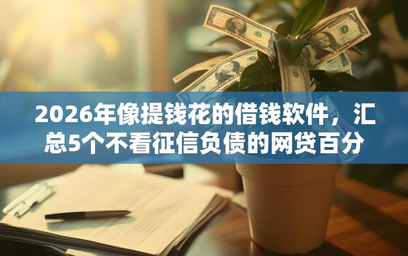 2026年像提钱花的借钱软件，汇总5个不看征信负债的网贷百分百下款软件