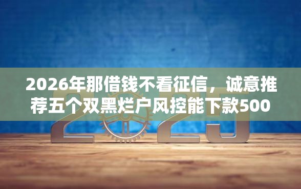2026年那借钱不看征信，诚意推荐五个双黑烂户风控能下款5000口子