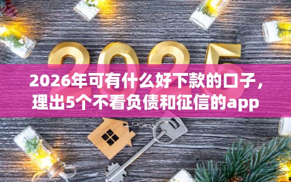 2026年可有什么好下款的口子，理出5个不看负债和征信的app
