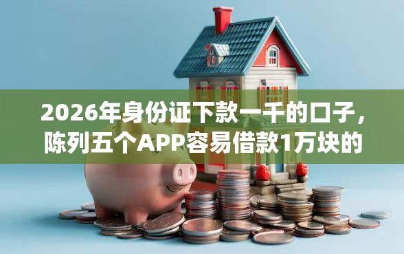 2026年身份证下款一千的口子，陈列五个APP容易借款1万块的app