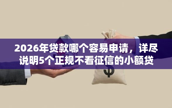 2026年贷款哪个容易申请，详尽说明5个正规不看征信的小额贷款软件