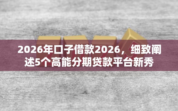 2026年口子借款2026，细致阐述5个高能分期贷款平台新秀
