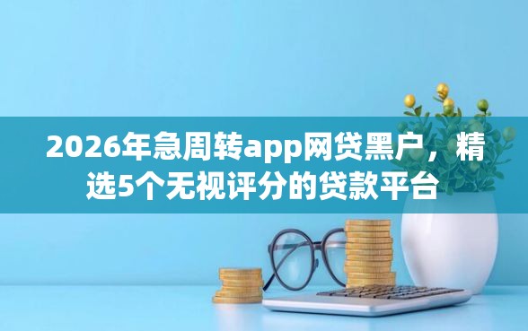 2026年急周转app网贷黑户，精选5个无视评分的贷款平台