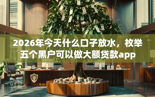 2026年今天什么口子放水，枚举五个黑户可以做大额贷款app