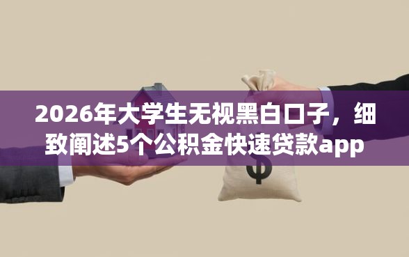 2026年大学生无视黑白口子，细致阐述5个公积金快速贷款app