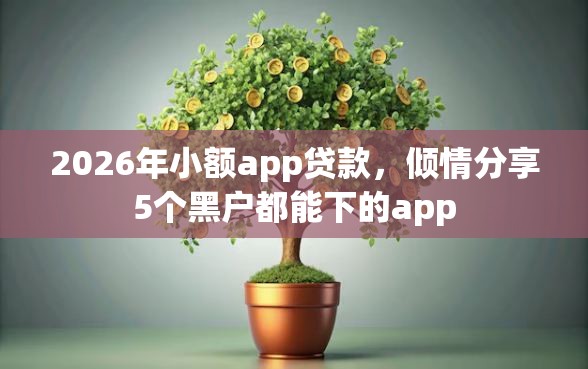 2026年小额app贷款，倾情分享5个黑户都能下的app