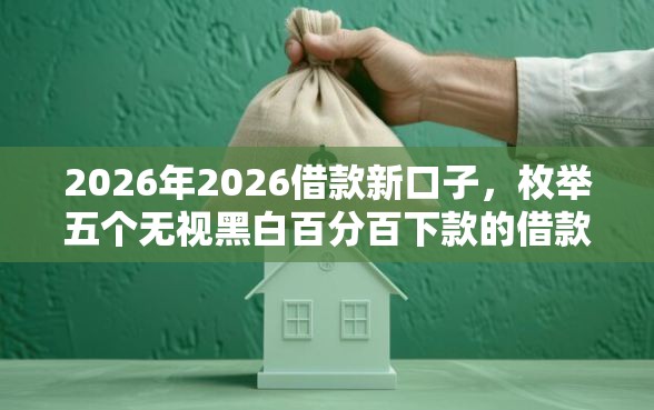 2026年2026借款新口子，枚举五个无视黑白百分百下款的借款软件