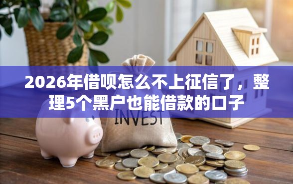 2026年借呗怎么不上征信了，整理5个黑户也能借款的口子