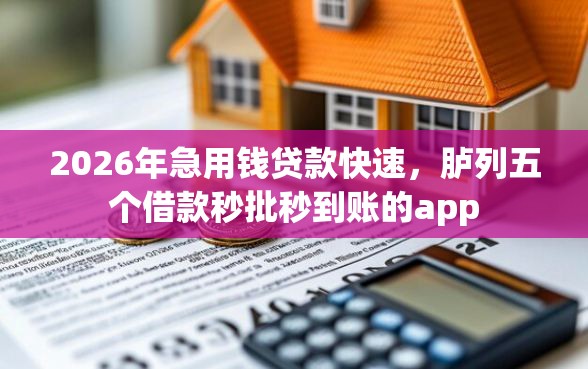 2026年急用钱贷款快速，胪列五个借款秒批秒到账的app