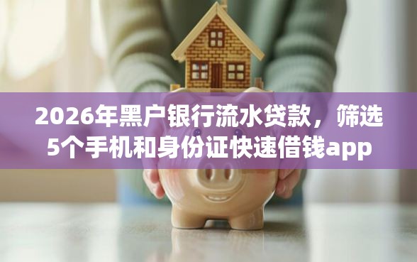 2026年黑户银行流水贷款，筛选5个手机和身份证快速借钱app