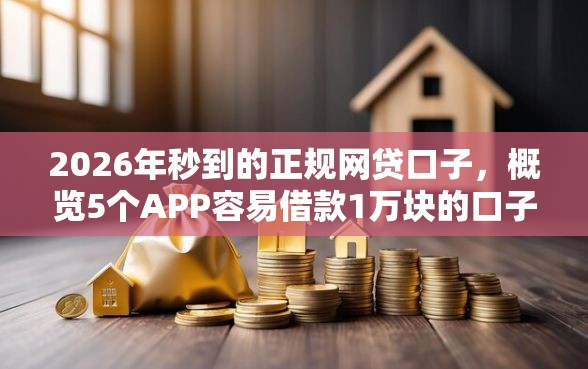 2026年秒到的正规网贷口子，概览5个APP容易借款1万块的口子