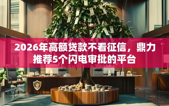 2026年高额贷款不看征信，鼎力推荐5个闪电审批的平台