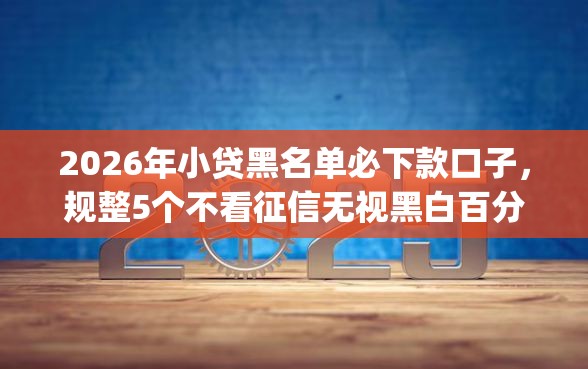 2026年小贷黑名单必下款口子，规整5个不看征信无视黑白百分百下款app