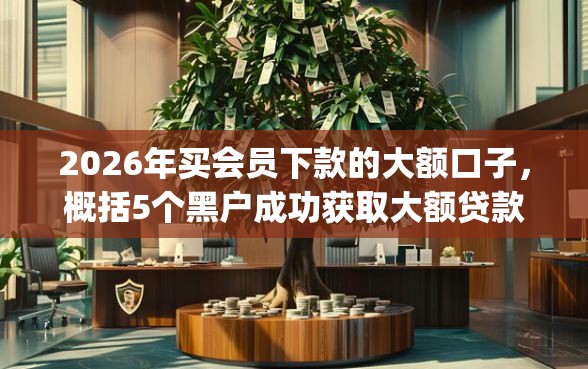 2026年买会员下款的大额口子，概括5个黑户成功获取大额贷款的app