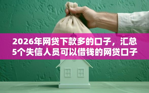 2026年网贷下款多的口子，汇总5个失信人员可以借钱的网贷口子