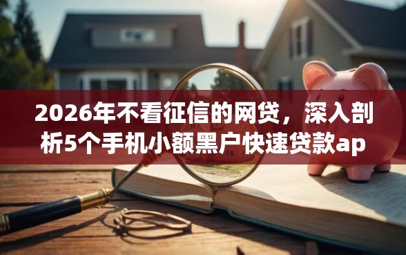2026年不看征信的网贷，深入剖析5个手机小额黑户快速贷款app
