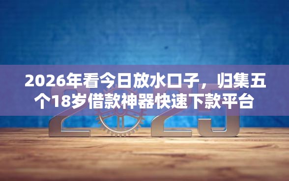2026年看今日放水口子，归集五个18岁借款神器快速下款平台