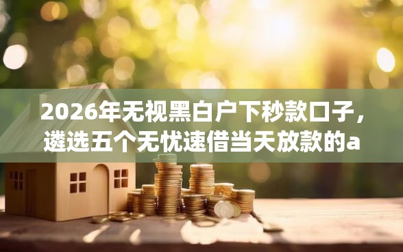 2026年无视黑白户下秒款口子，遴选五个无忧速借当天放款的app