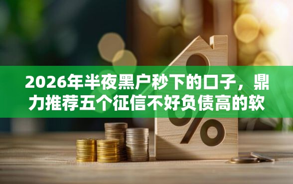 2026年半夜黑户秒下的口子，鼎力推荐五个征信不好负债高的软件