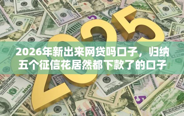 2026年新出来网贷吗口子，归纳五个征信花居然都下款了的口子