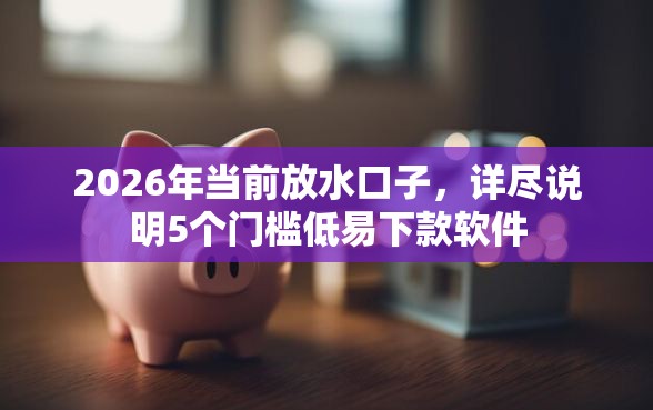 2026年当前放水口子，详尽说明5个门槛低易下款软件