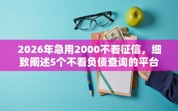 2026年急用2000不看征信，细致阐述5个不看负债查询的平台