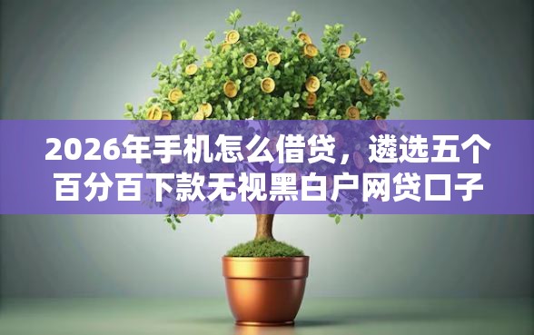 2026年手机怎么借贷，遴选五个百分百下款无视黑白户网贷口子