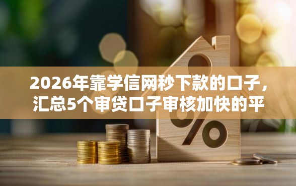 2026年靠学信网秒下款的口子，汇总5个审贷口子审核加快的平台