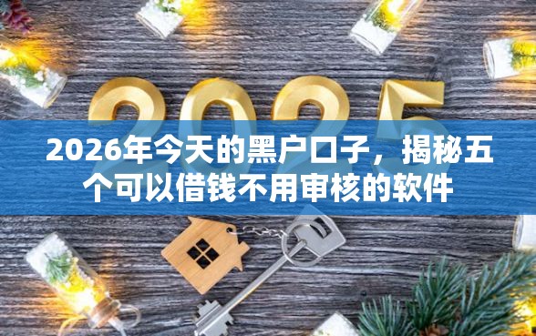 2026年今天的黑户口子，揭秘五个可以借钱不用审核的软件