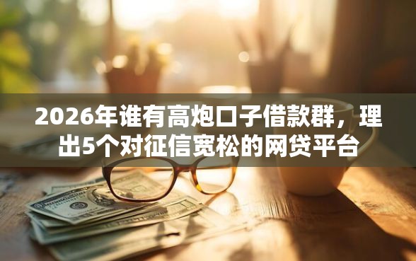 2026年谁有高炮口子借款群，理出5个对征信宽松的网贷平台