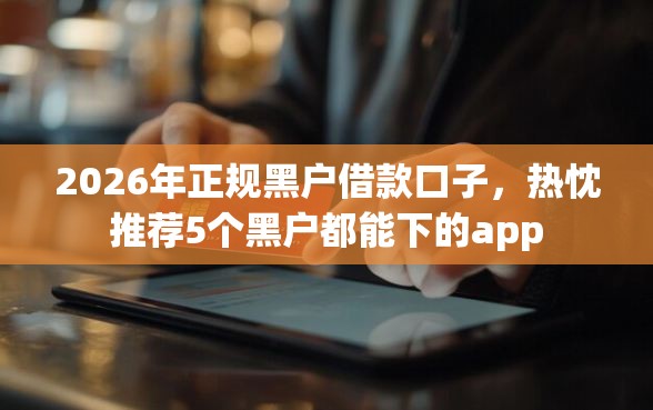 2026年正规黑户借款口子，热忱推荐5个黑户都能下的app