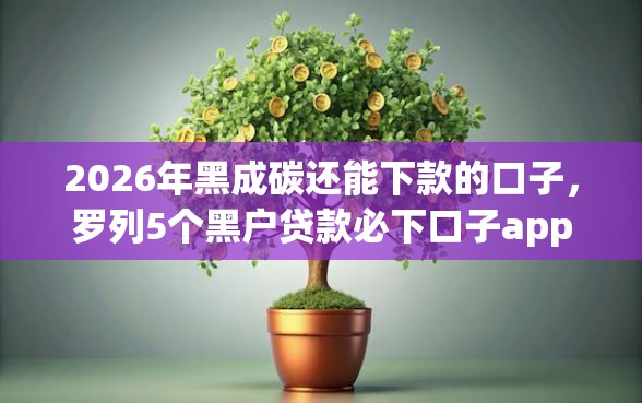 2026年黑成碳还能下款的口子，罗列5个黑户贷款必下口子app